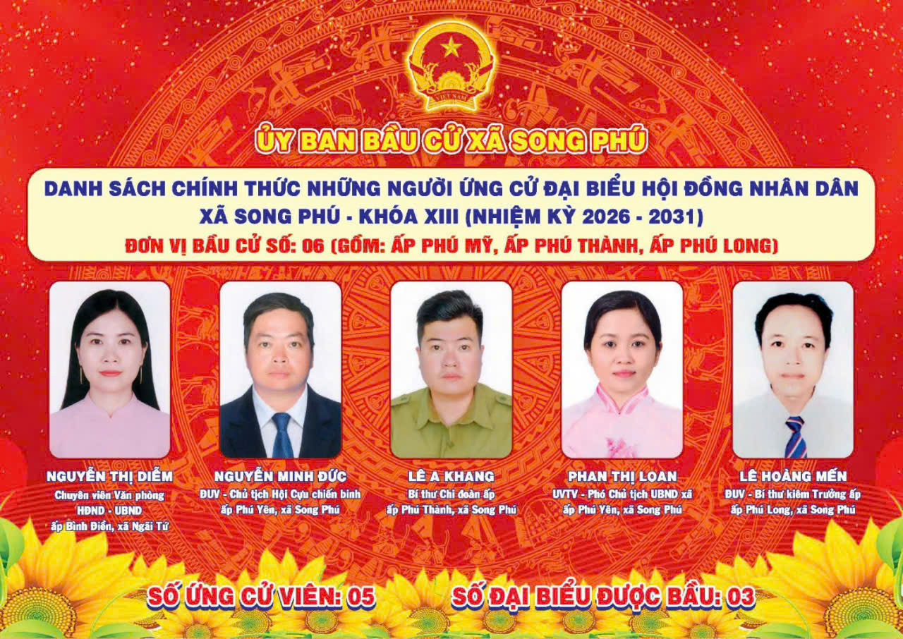 Tiểu sử tóm tắt những người ứng cử ở Đơn vị bầu cử số 6